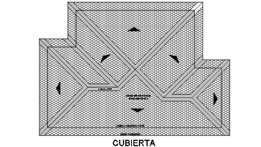 Roof plan of 11x15m house plan is given in this Autocad drawing file. Download now.