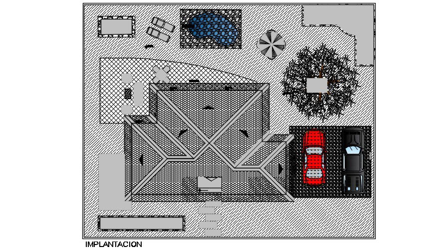 Roof plan of 16x9m house plan is given in this Autocad drawing file. Download now.