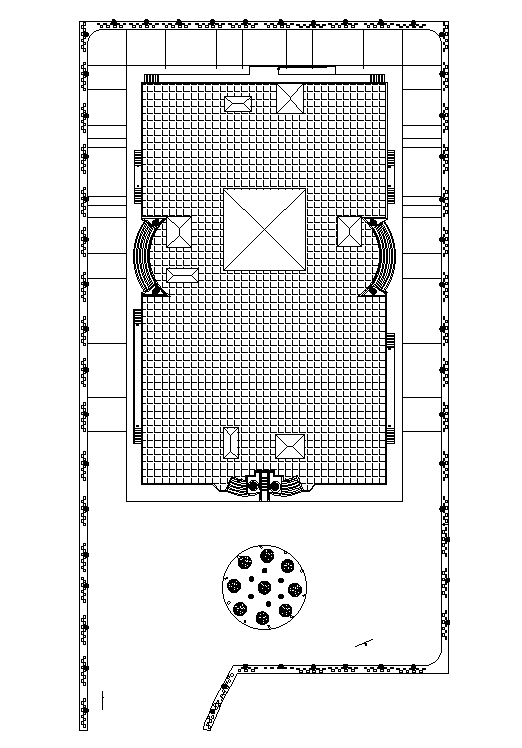 Roof plan of 46x76m office plan is given in this AutoCAD model. Download now.