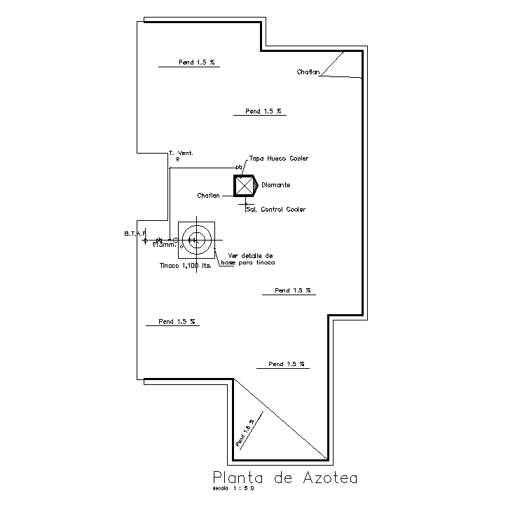 Roof plan of 7x17m house plan is given in this AutoCAD drawing file.Download the Autocad model.