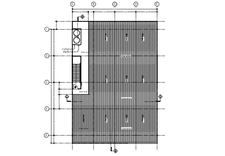 Roof plan of G+2 story house in detail AutoCAD drawing, CAD file, dwg file