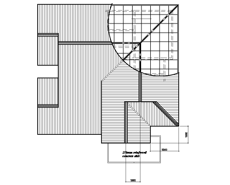 Roof plan of Luxury villa plan is given in this Autocad drawing file. Download now.
