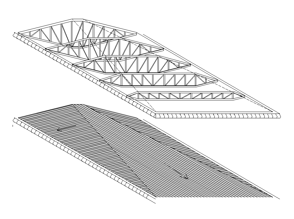 Roof plan of cerha type is given in this Autocad drawing model. Download now.