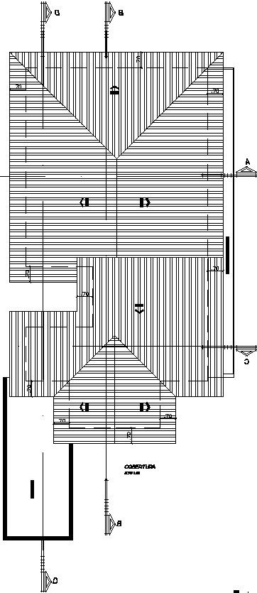 Roof plan of house with detailing