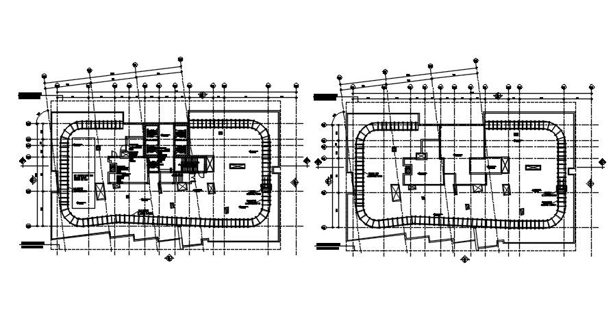 Roof plan of multistory building in AutoCAD 2D drawing, dwg file, CAD file