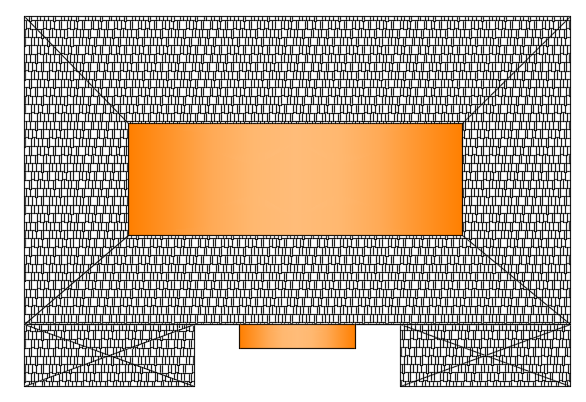 Roof plan of the 15x10m cottage plan is given in this CAD drawing model