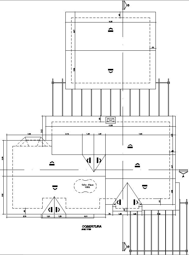 Roof plan with slope details.