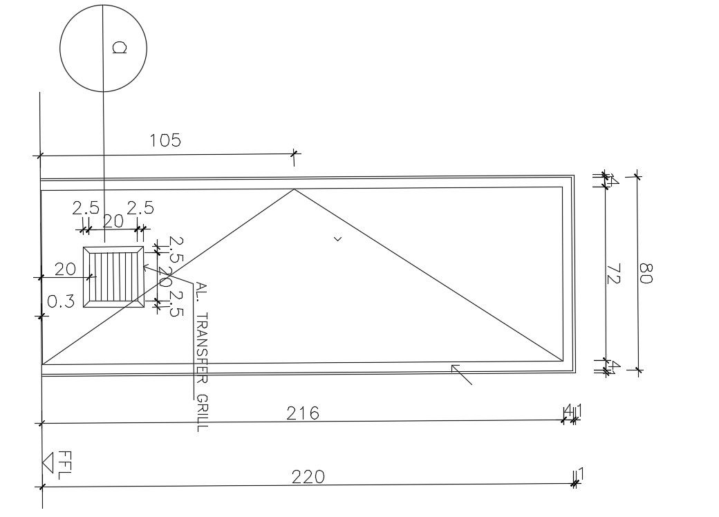 Roof section view is given in this Autocad drawing file. Download now.