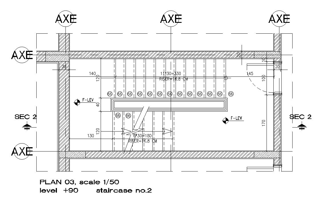 Roof staircase plan is given in this AutoCAD model. Download now.