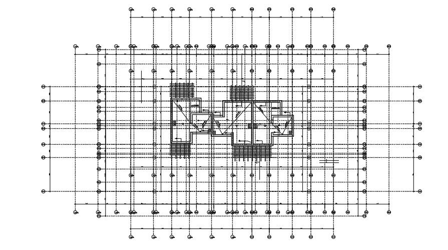 Roof structural plan of beam and column layout.