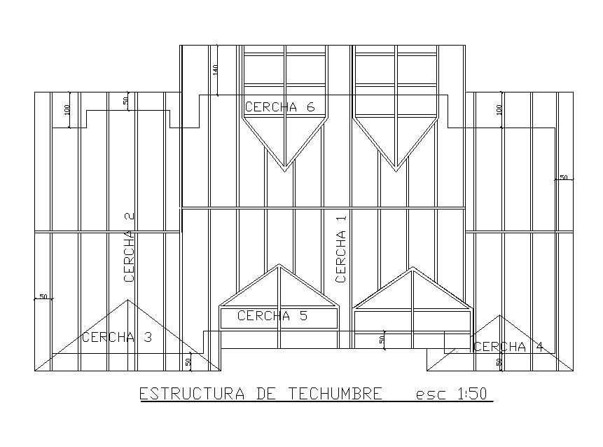 Roof structure plan is given in this Autocad drawing file. Download now.