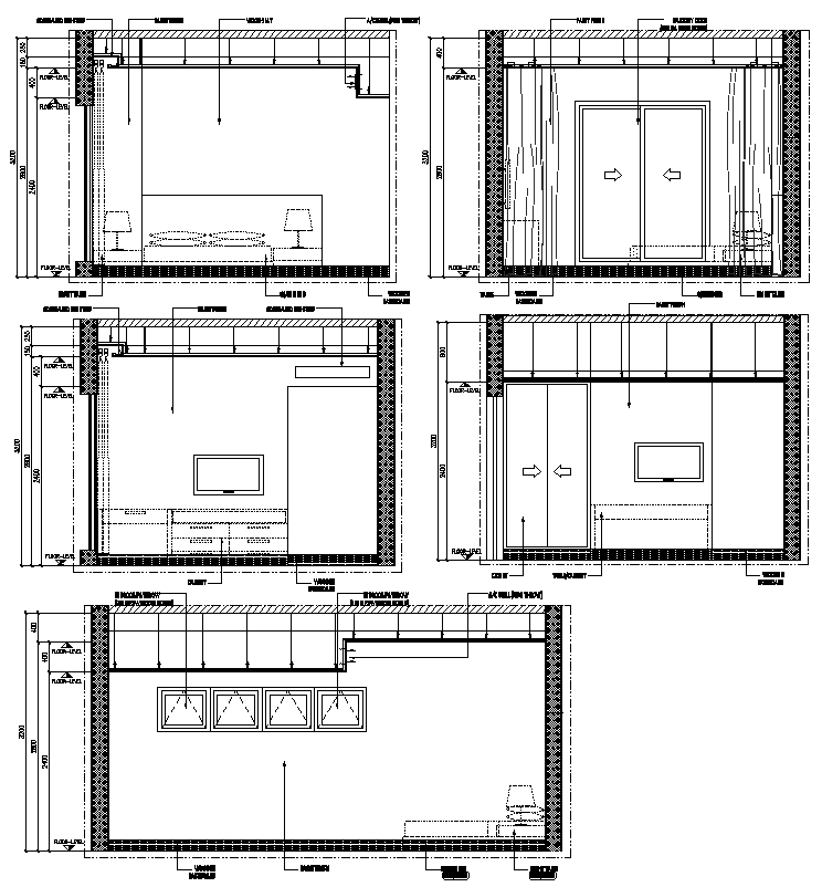 Architectural Room Elevation and Floor Plan Layout Design