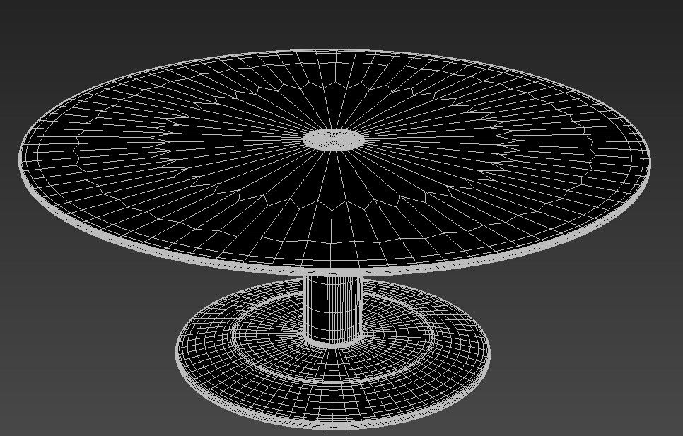 Round Shape Of Table Design With Basic Rendered In 3D MAX File