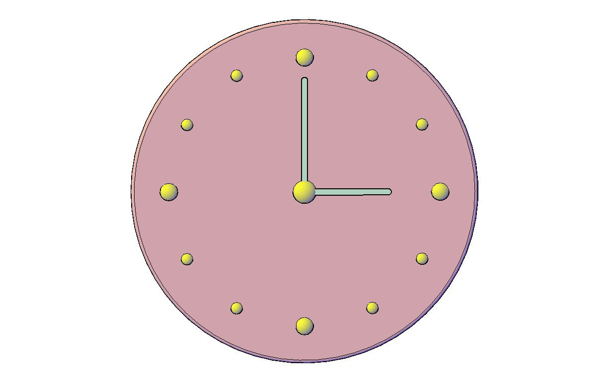 Round Shape Wall Clock  3D Model Free Download