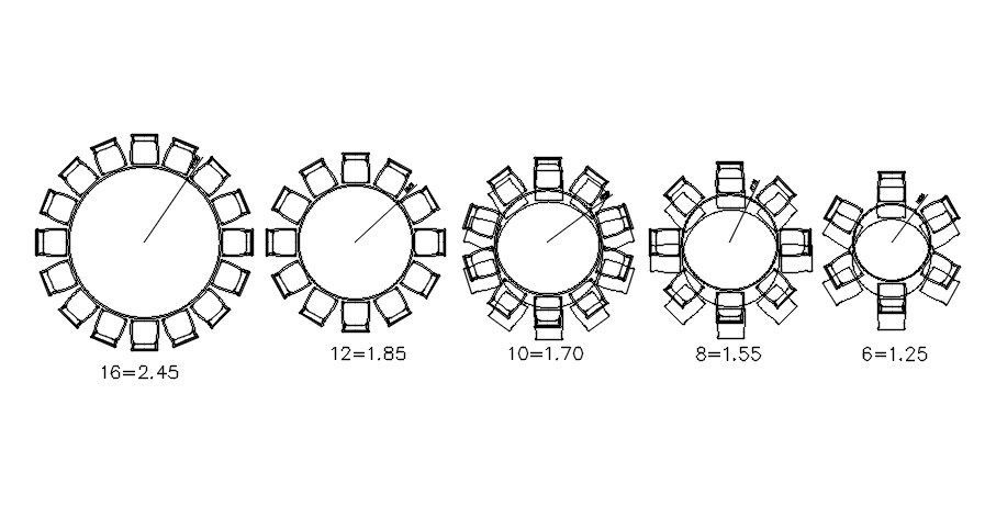 Round Conference Table CAD Block in AutoCAD DWG Format