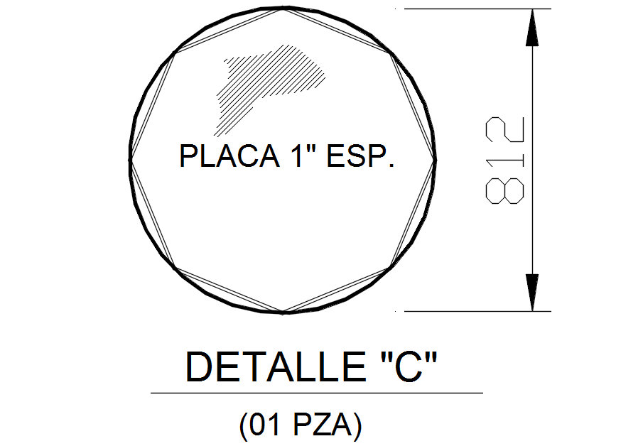 Round steel plate section design in detail AutoCAD drawing, dwg file, CAD file