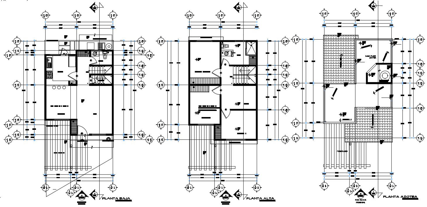 Rowhouse floor plan detail separated in this file. Download this 2d AutoCAD drawing file.