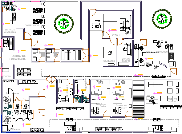 Rural Clinic Architecture Layout Structure Details dwg file