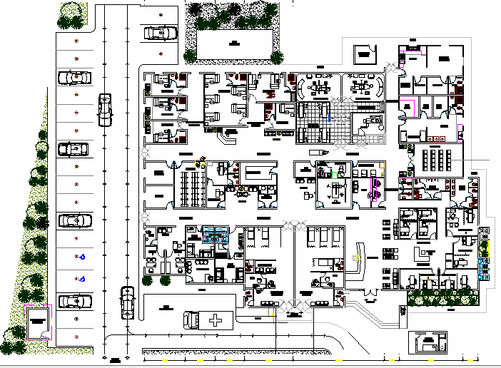 Rural Medical Center plan with furniture detail