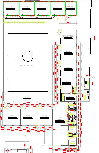 Rural school architecture layout plan dwg file