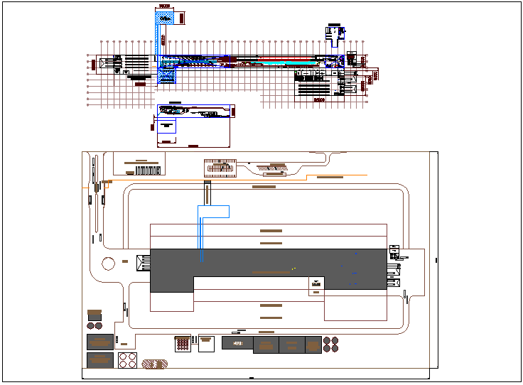 Russia water treatment plant with machine view plan dwg file