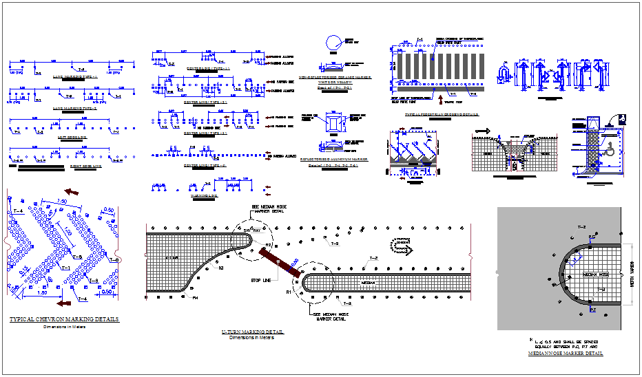 S-001 to 002-Standards, Pavement Marking Details dwg file