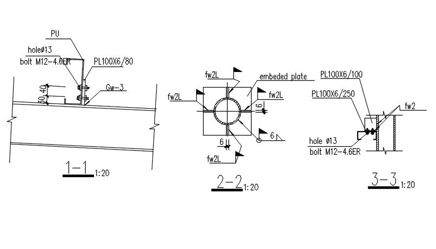 SIMPLE STEEL AWNING FOR PLANT design in AutoCAD 2D drawing, dwg file, CAD file