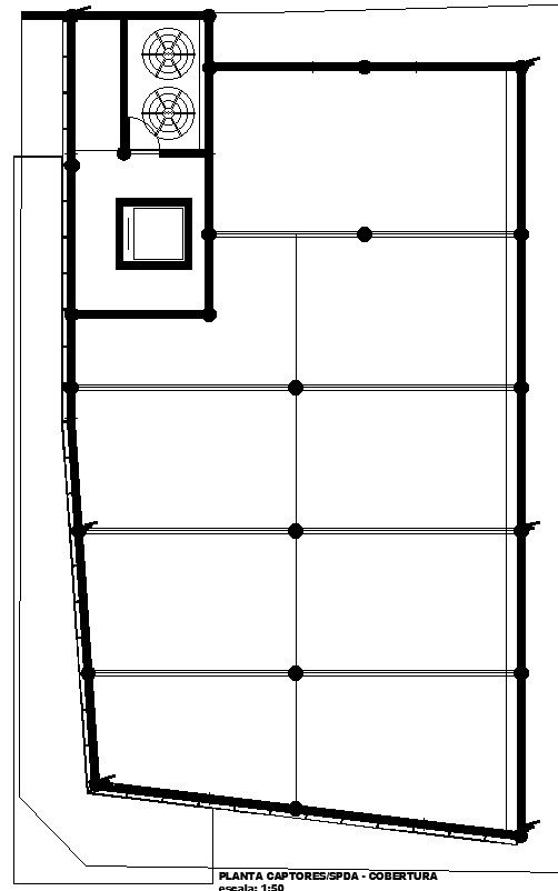 SPDA PLANT - COVERAGE details in AutoCAD, dwg file.