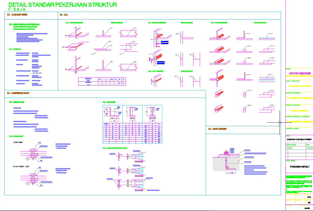 STANDARD DETAILS OF STEEL STRUCTURE WORK in AutoCAD 2D drawing, CAD file, dwg file
