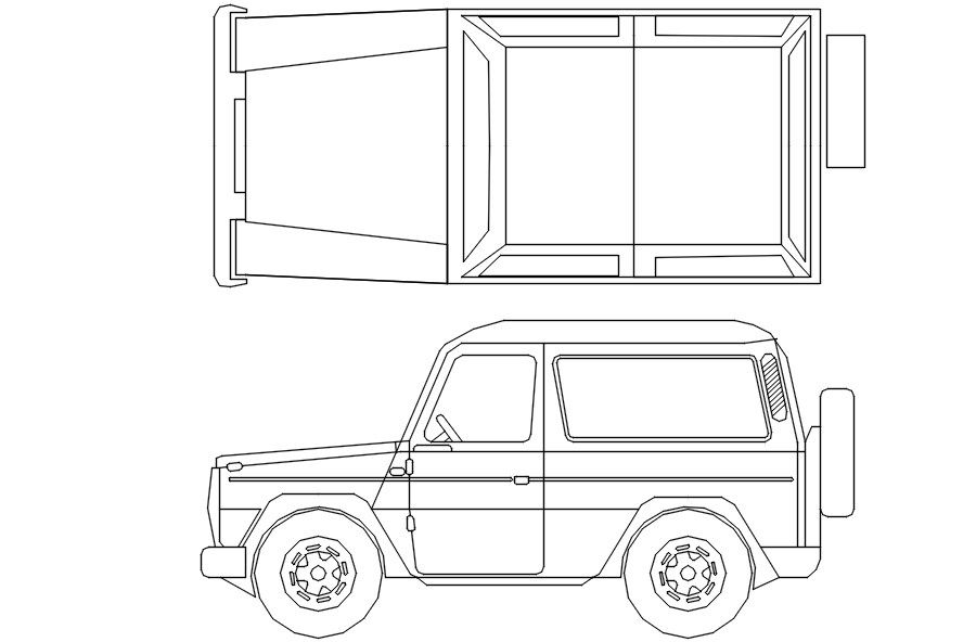 SUV Block in AutoCAD, dwg file.