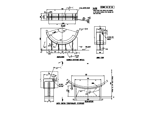 Saddle support detail