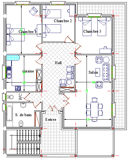 Salon Architecture Layout and Elevation dwg file