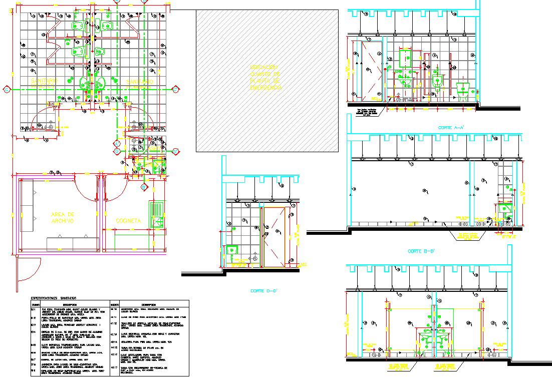 Sanitaries details dwg files