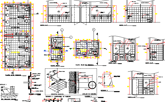 Sanitary Installation of Multi-Flooring Hospital Project dwg file
