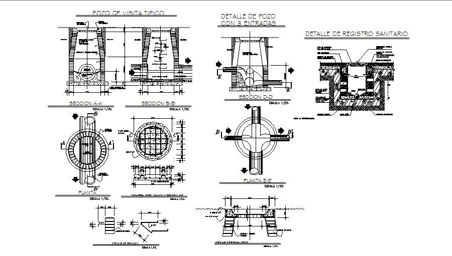 Sanitary installation, water tank and plumbing details of toilet dwg file