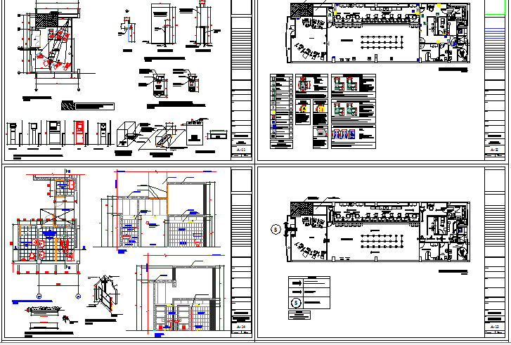 Sanitary installation and auto-cad details of bank office building dwg file