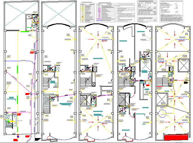 Sanitary installation details of all floors of office building dwg file