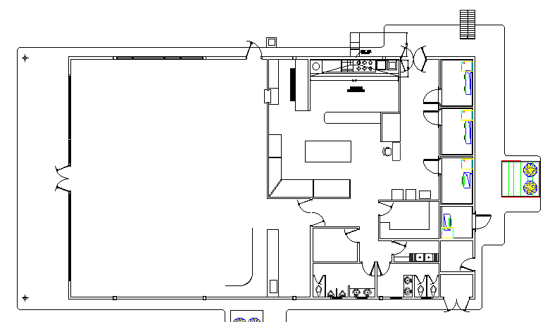 Sanitary installation details of cultural hall of school dwg file