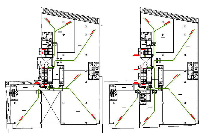 Sanitary installation details of multi-flooring office building dwg file