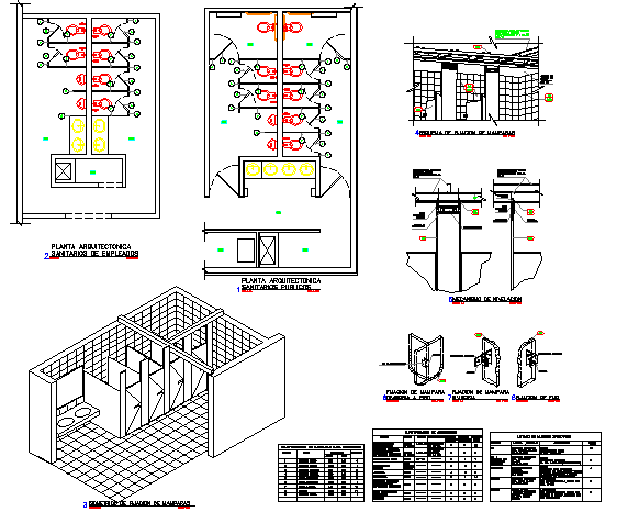 Sanitary installation details of shopping center dwg file