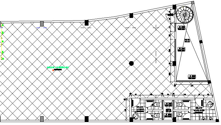 Sanitary installation details of shopping center dwg file