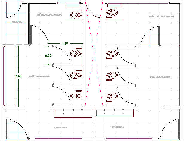 Sanitary installation details of villa dwg file