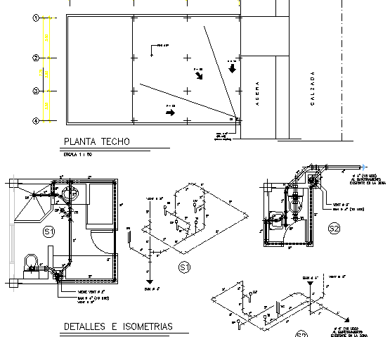 Sanitary installation details with plumbing of store project dwg file