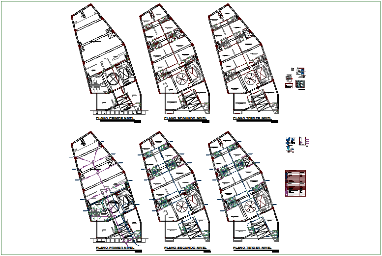 Sanitary installation floor plan with detail for community center dwg file