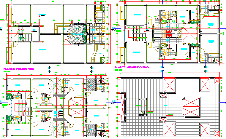 Sanitary installation of all floors of multi-family housing dwg file