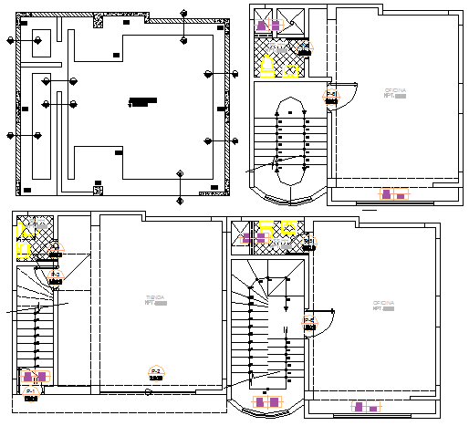 Sanitary installation of all floors with structure details of office dwg file
