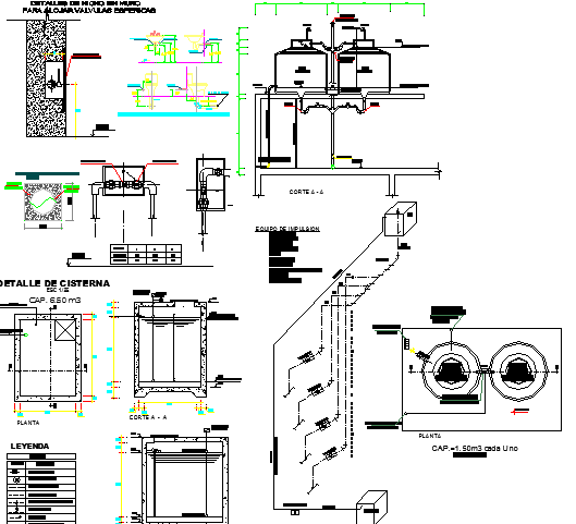 Sanitary installation of corporate building dwg file