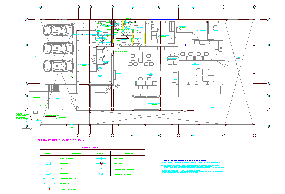 Sanitary installation view of bank agency dwg file