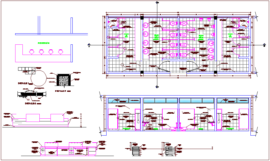 Sanitary installation view of center dwg file