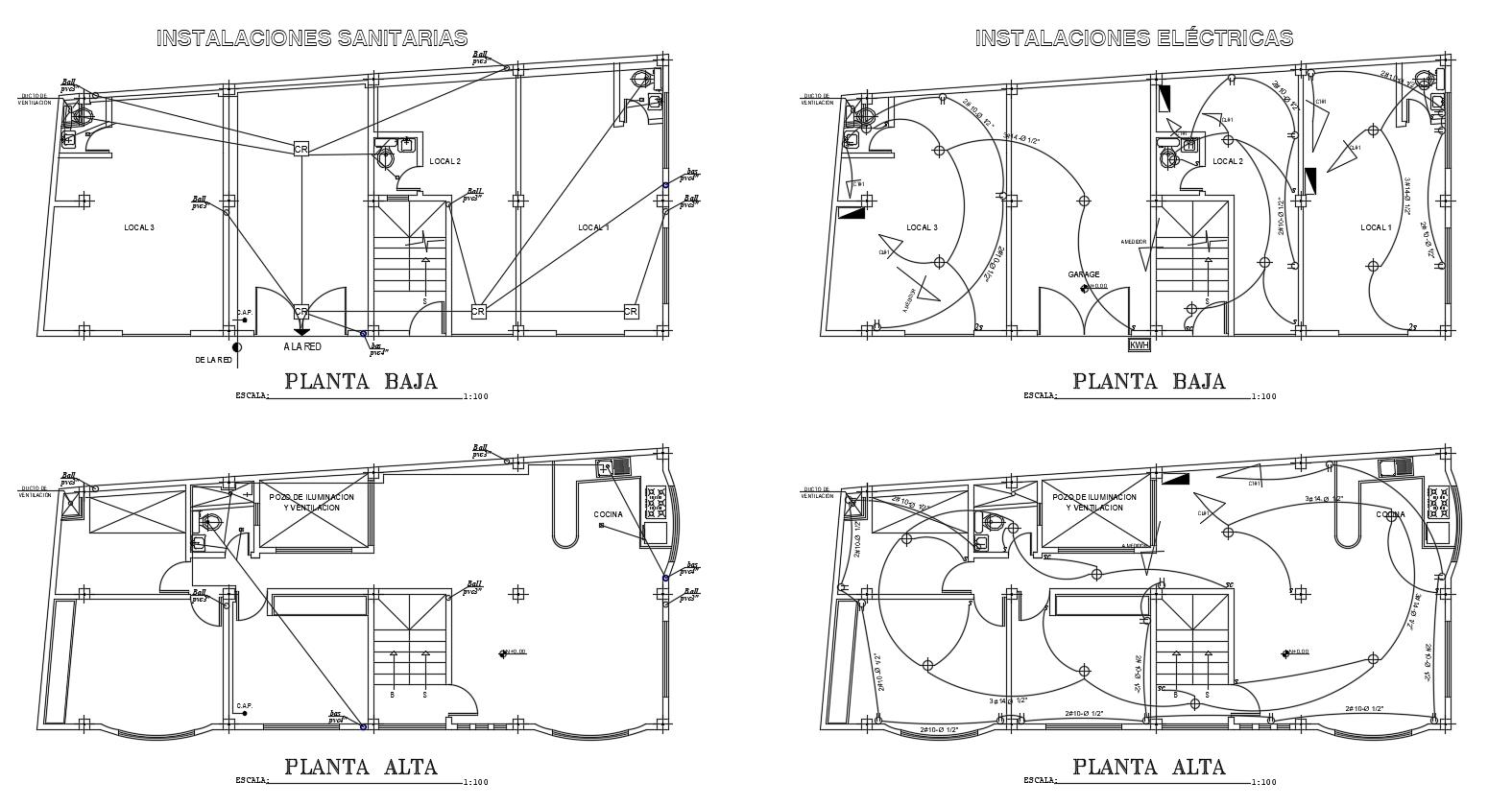 Sanitary installation view of house dwg file